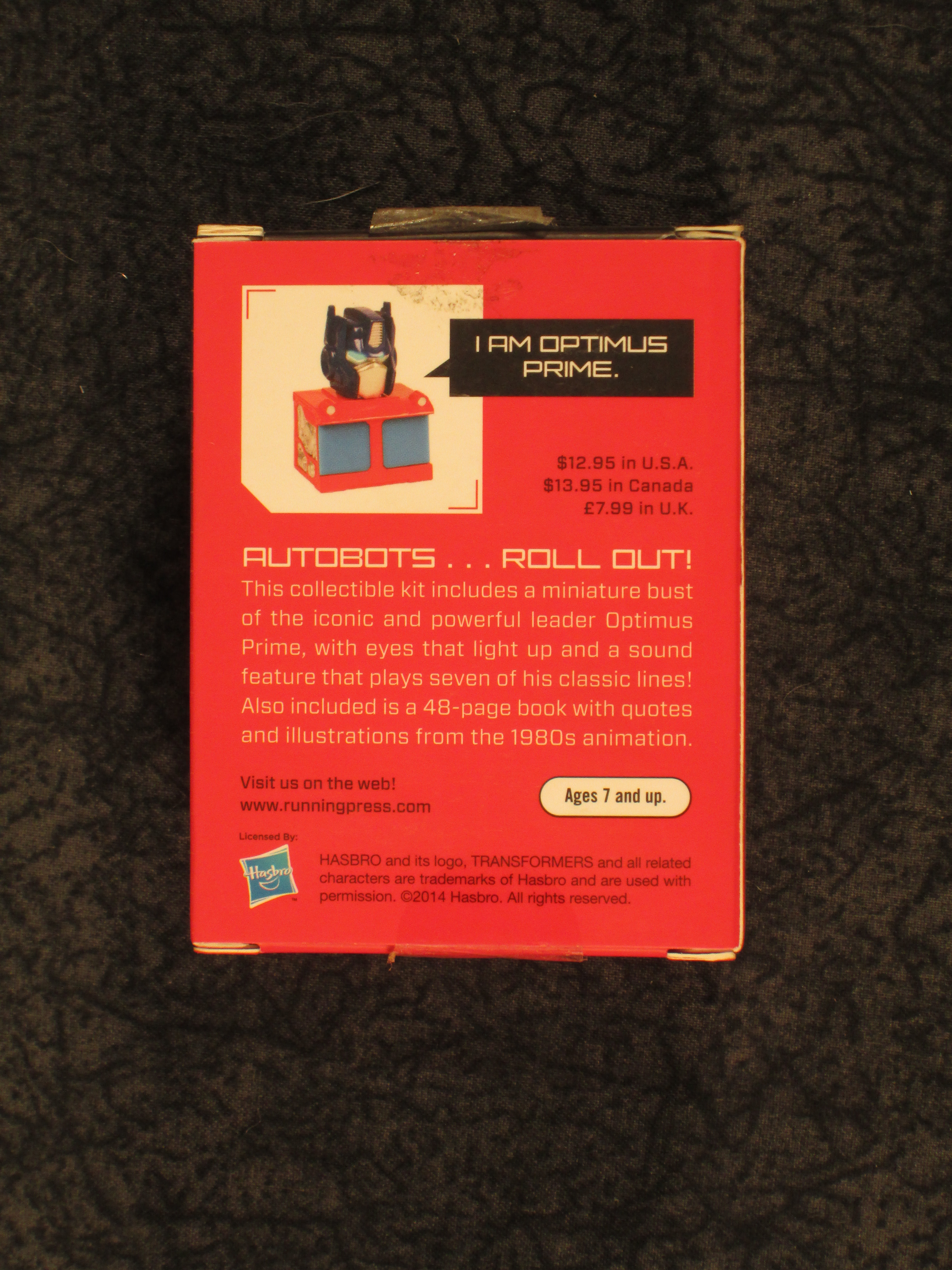 Transformers Light-Up Optimus Prime Mini Bust /& Book Set Running Press 2014